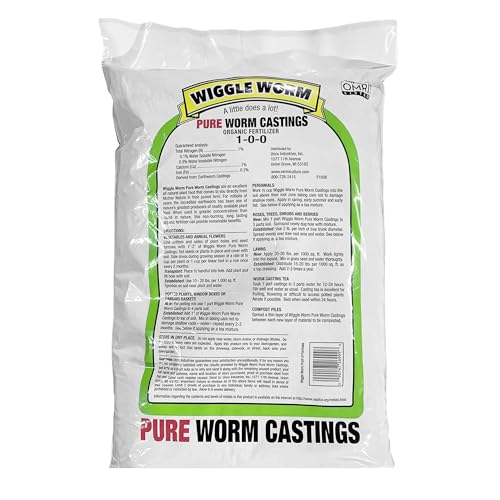 Wiggle Worm 100% Pure Organic Worm Casting Fertilizer, 15lb | Mineral-Dense Formula Improves Soil Fertility, Aeration & Healthy Root Growth for Houseplants & Vegetables