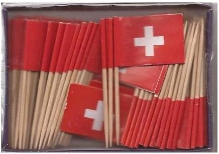 One Box of 100 Nicaragua Toothpick Flags, 100 Small Mini International Flag Cupcake Toothpicks or Cocktail Picks