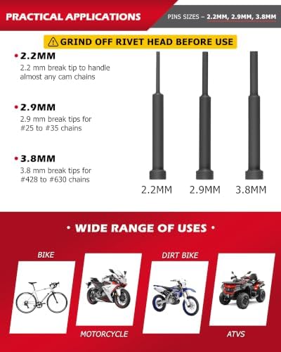DAYUAN Motorcycle Chain Breaker Set, Chain Cutter and Riveter Kit, Red Case