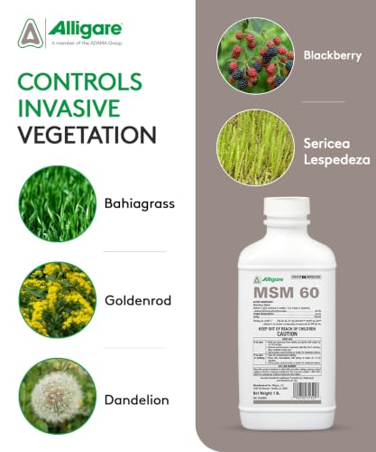 ALLIGARE MSM 60 DF - Selective Broadleaf Brush and Weed Killer for Pastures, Rangelands, Forestry, Roadsides & Industrial Sites - Low Use Rates, Tank-Mix Compatible - 8 oz