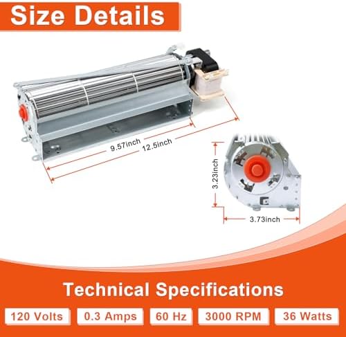 Replacement Fireplace Blower Kit for Heatilator, Majestic, Lennox, Temco Fireplace