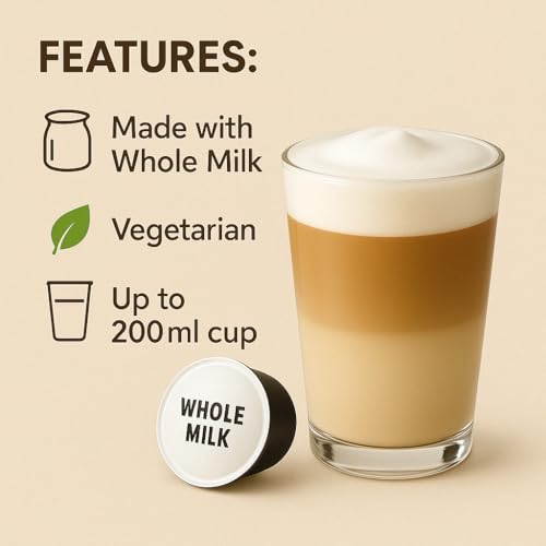 50 Milk Pods Compatible With Dolce Gusto Machines For Cappuccino & Latte Macchiato