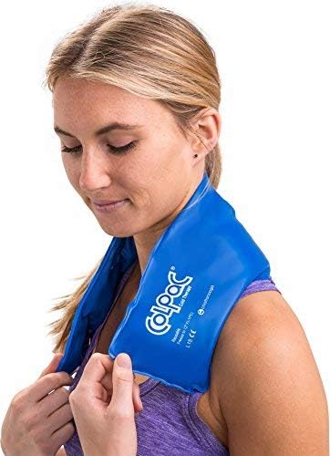 Chattanooga ColPac - Reusable Gel Ice Pack - Blue Vinyl - Neck Contour - 23 in (58 cm) - Cold Therapy for Neck, Shoulder, Upper Back for Headaches