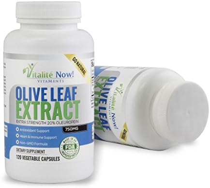 Olive Leaf Extract Super Strength Non-GMO with 20% Oleuropein | Immune Support Supplement - Joint Relief - Up to 4 Months - 750mg Capsules