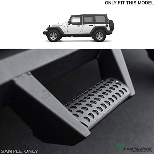 Matte Black Hoop Drop Step Side Nerf Bars Rail Running Boards v2 Compatible with 07-18 Jeep Wrangler 4 Door JK