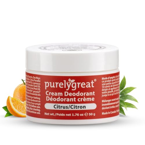 Purelygreat Natural Unscented Cream Deodorant for Women & Men | Aluminum Free Deodorant Women & Men | Vegan & Long Lasting Odor Control | Chemicals, Parabens, BPA & Cruelty Free | 1.76 oz