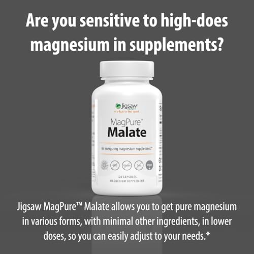 Jigsaw Health MagPure Malate | Premium Magnesium Malate Capsules | 120 Servings