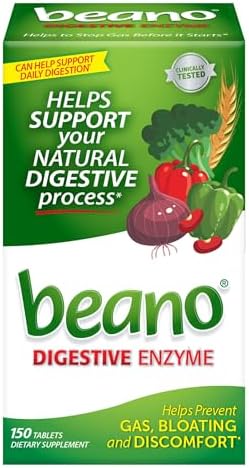Beano Digestive Enzyme, Helps Prevent Gas & Bloating, 100 Tablets