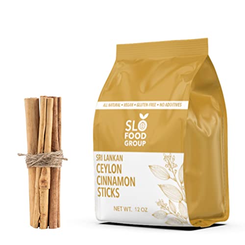 Slofoodgroup -Ceylon Cinnamon Sticks - 1 Lb - Pure Ceylon Cinnamon Quills -5 Inch Cut Cinnamon Spice from Sri Lanka, True Cinnamon - Cinnamomum Verum