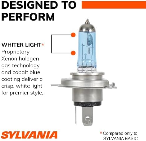 SYLVANIA - 9003 (HB2, H4) SilverStar zXe Gold High Performance Halogen Headlight Bulb - Headlight & Fog Light, Bright White Output