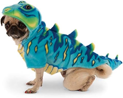 Blue Dino Hoodie for Pet, Medium, Multicolor