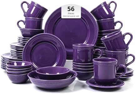 HomeVSS 20-Piece Pearl Dots Stoneware Dinnerware Set, Pink, Service for 4