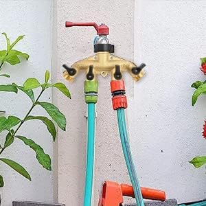Hourleey Brass Garden Hose Splitter 2 Way, 3/4 Inch Hose Connector Tap Splitter, Hose Y Splitter