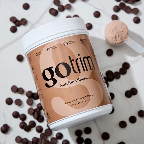 GoTrim Nutrition Shakes - Creamy Vanilla, High Protein, Meal Replacement Shake with 19g Protein & 10g Fiber, Ready to Drink, Gluten-Free, No Added Sugar, 14 Servings