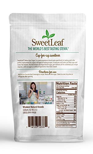 SweetLeaf Better Than Sugar Sweetener Alternative - 12.7 Oz | Powdered Sugar Substitute with Stevia & Erythritol, Use for Frosting, Baking, Coffee, Keto Friendly