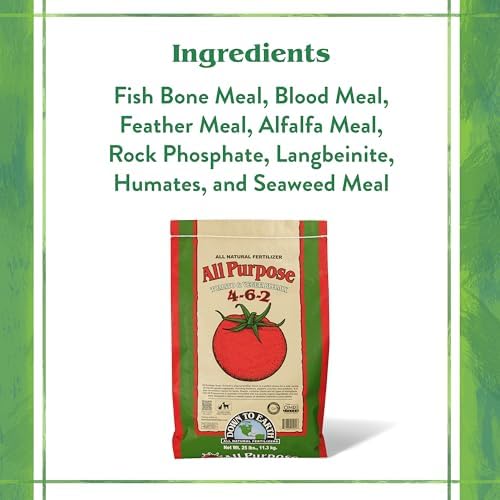 Down To Earth All Natural Fertilizers Organic All Purpose - 4-6-2, 25 lb | Plant Food for Tomatoes, Peppers, Eggplant, Squash, Herbs, Flowers