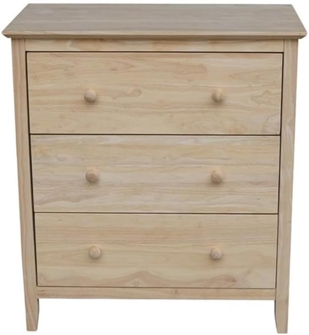 International Concepts Dresser with 3 Drawers, Unfinished