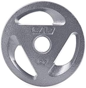 Cap Barbell 2-Inch Olympic Grip Weight Plates, Single, Gray, Various Sizes