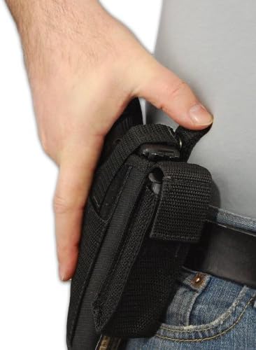 Barsony New Gun OWB Belt Holster w/Magazine Pouch for Compact 9mm 40 45 Pistols