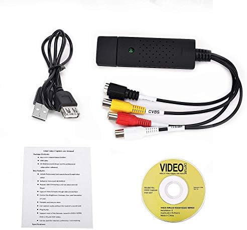 USB Audio Video Converter, VHS to Digital Converter, Video Capture Card Digitize from Analog Video VCR VHS DVD, for Windows 7 8 10