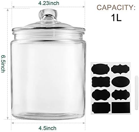 Maredash Glass Jars 64 oz,Candy Jar with Lid For Household 3 Pack