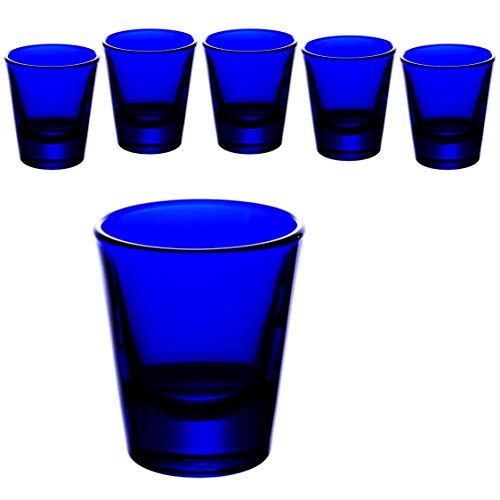 Libbey 1.5 Ounce Whiskey Shot Glass, Cobalt Blue, Set of 6 Glasses