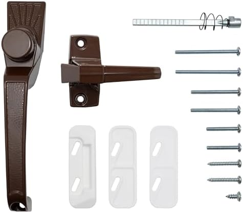 Ideal Security Model 11 Classic Push Button Handle with Latch for Storm Door and Screen Door, Silver