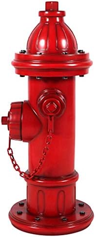 Design Toscano Dog's Second Best Friend Fire Hydrant Pee Post Indoor/Outdoor Statue, Medium 14 Inch Tall, Cast Stone Resin, Red Painted Finish
