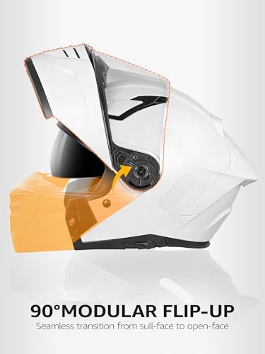 Motorcycle Modular Full Face Helmet DOT Approved - YEMA Helmet YM-925 Motorbike Casco Moto Moped Street Bike Racing Helmet with Sun Visor for Adult Youth Men and Women
