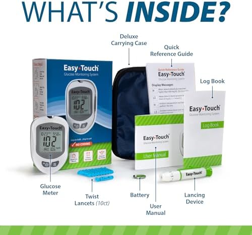 EasyTouch Blood Glucose Monitoring System (Test Strips Sold Separately) | Fast, Accurate, Easy-to-Use Meter for Daily Testing, Includes Meter