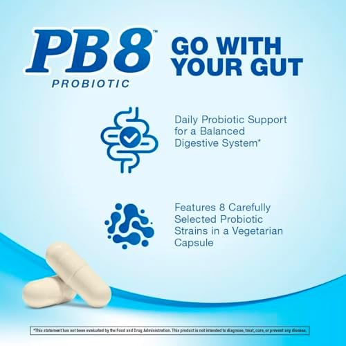 PB8 Probiotic | 14 Billion CFU | 120 Vegetarian Capsules | 8 Strains | for Women and Men | Gluten, Milk, and Soy Free Supplement