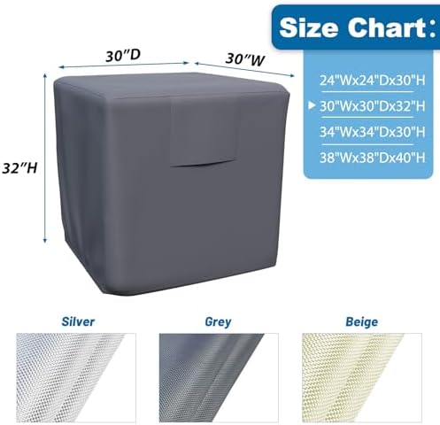 AKEfit Air Conditioner Cover for Outside, Grey, 24W x 24D x 30H inch