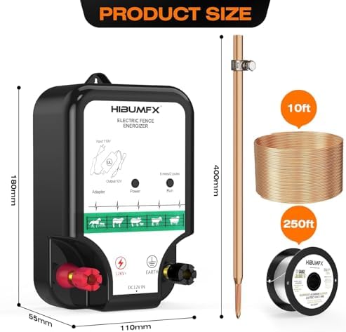 Fence Charger, Electric Fence Energizer Fencing System for Containing Dogs, Livestock and Preventing Wild Animals Intruding