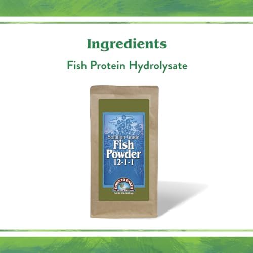 Down To Earth All Natural Fertilizers Solution Grade Fish Powder - 1 lb | Organic Water Soluble Nitrogen, Makes up to 50 Gallons of Liquid Fish Fertilizer for Soil or Foliar Spray 12-1-1