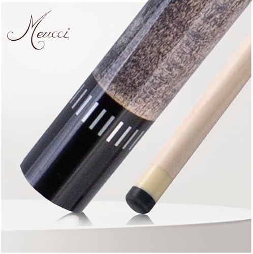 Meucci Pool Cue - SW Bar Box 1, Pool Stick w/Smoke Stained Forearm, Curly Maple Points, High Impact Cue Tips