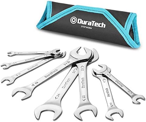 DURATECH Super-Thin Open End Wrench Set, 8-Piece, Metric