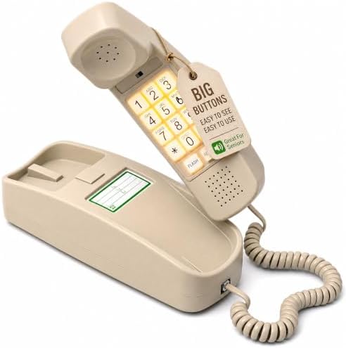 iSoHo Big Button Corded Phone for Seniors – Easy-to-Use Landline with Lighted Keypad, Ergonomic Handset & No Power Needed – Retro Home Phone for Elderly, Visually Impaired & Hard of Hearing | Telephone for seniors, visually impaired, lighted keypad, redi…