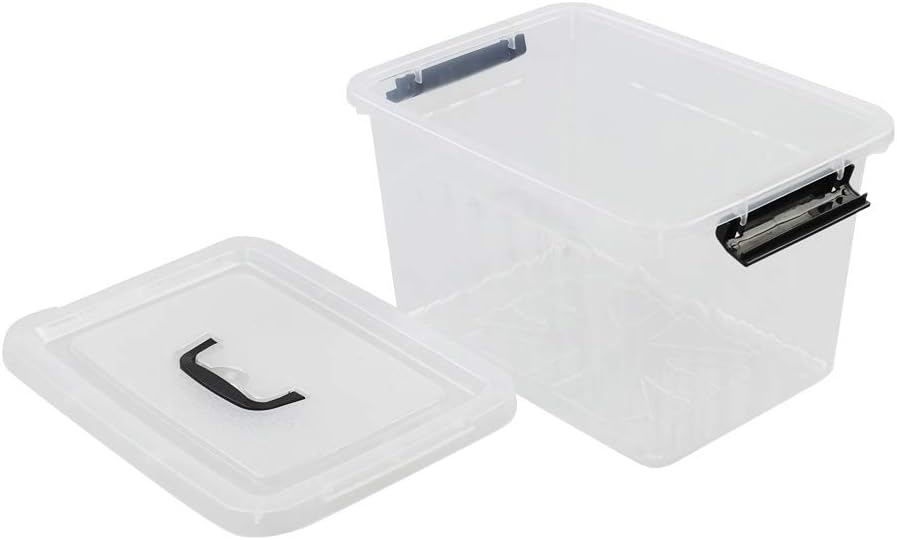 17.5 L Clear Plastic Storage Box, 4-Pack Latch Storage Bin