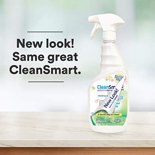 CleanSmart Nursery & High Chair Cleaner, Hypochlorous Acid, 23 oz (2 pack) | Naturally Kills 99.9% of Viruses like RSV and Flu, Zero Residue