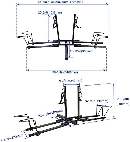 Hitch Mount Bike Rack Carrier Upright 2 Mountain Bike Rack Hitch Carrier 2" Rear for SUV Van Truck Bike Rack