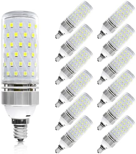LEDLightsWorld Super Bright E12 LED Corn Bulbs, 16W 1500LM Bulbs, Daylight White 6000K Lights, CRI80+, 120W Incandescent Bulb Equivalent