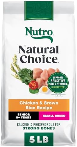 Nutro Natural Choice Senior Dry Dog Food, Chicken & Brown Rice, 30 lb | Non-GMO, Real chicken #1 ingredient, no corn, wheat, soy, supports bones, digestion & immunity, dental health & skin/coat
