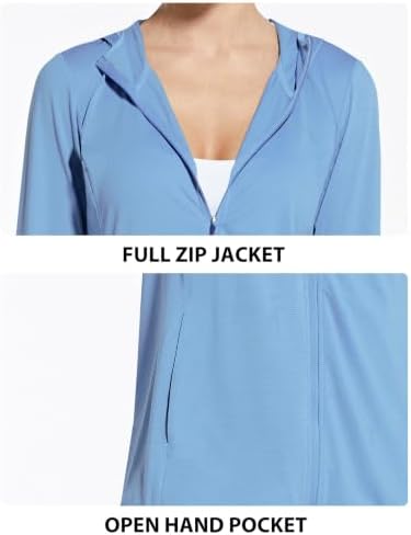 baleaf Women's Sun Protection Hoodie Jacket UPF 50+ Full Zip with Pocket