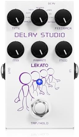LEKATO Looper Guitar Pedal Guitar Loop Pedal Tuner Pedal 9 Loops 40 Minutes Record Time Unlimited Overdubs for Electric Guitar Bass (Black)