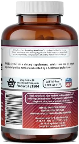 Amazing Formulas Quercetin 500mg 120 Veggie Capsules Supplement - Non-GMO - Gluten Free - Supports Overall Health & Well Being
