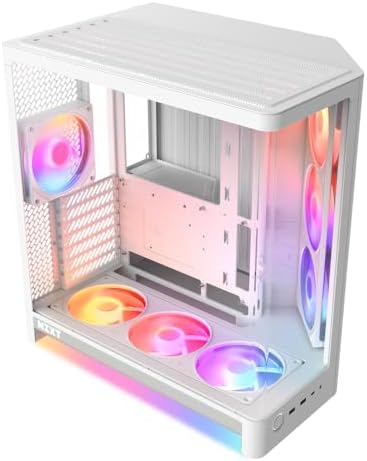 NZXT H6 - Compact Dual-Chamber ATX PC Case - White | Dual-chamber ATX case supporting up to 10 120mm fans and 360mm radiators, with back-connect motherboard compatibility.