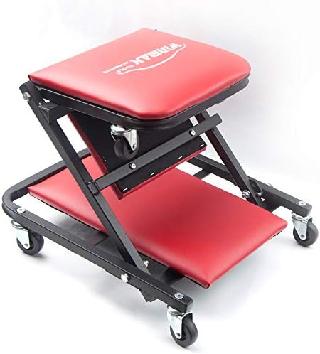 41" Foldable Heavy Duty Z Creeper Seat Rolling Chair Mechanics Garage 2 in 1 Work Bench