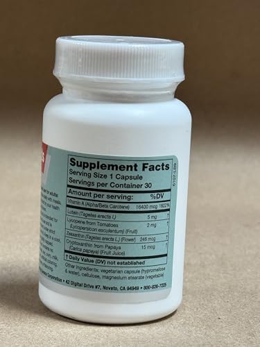 Karuna Mixed Carotenoids | 30 Vegetarian Capsules | Alpha- and beta-carotenes, Lutein 5mg, lycopene 2.5mg, zeaxanthin 246mcg