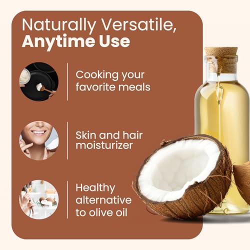 Wellsley Farms Organic Extra Virgin Coconut Oil - Unrefined, 100% Pure & Natural - Vegan, Non-GMO