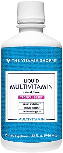 The Vitamin Shoppe Brand Liquid Multivitamin, Tropical Berry Flavor, 32 Oz | Complete Daily Multivitamin with Essential Vitamins & Minerals for Energy